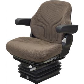 Seat and Suspension Assembly, Brown Fabric